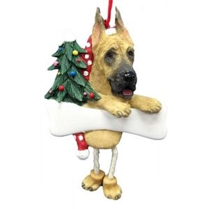 Great Dane, Tan , Dangling Legs Ornament